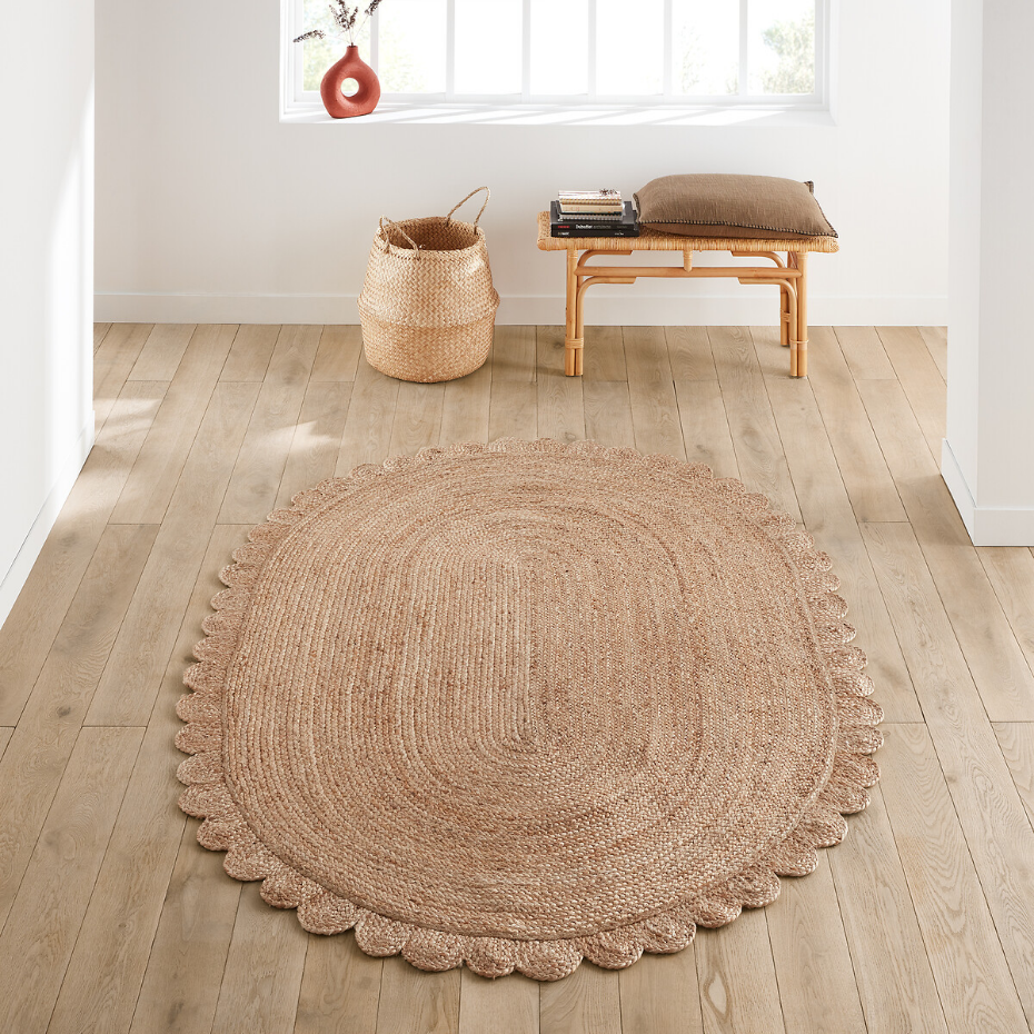 Tapis ovale jute, Aftas