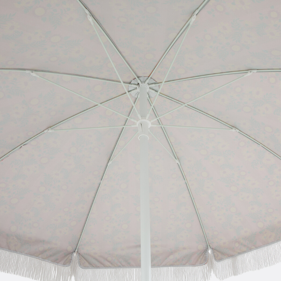 Parasol à franges, tissu avec motif fleurs, VALERIA