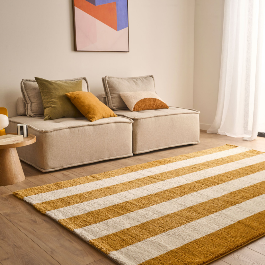 Tapis bicolore à rayures GROOVY
