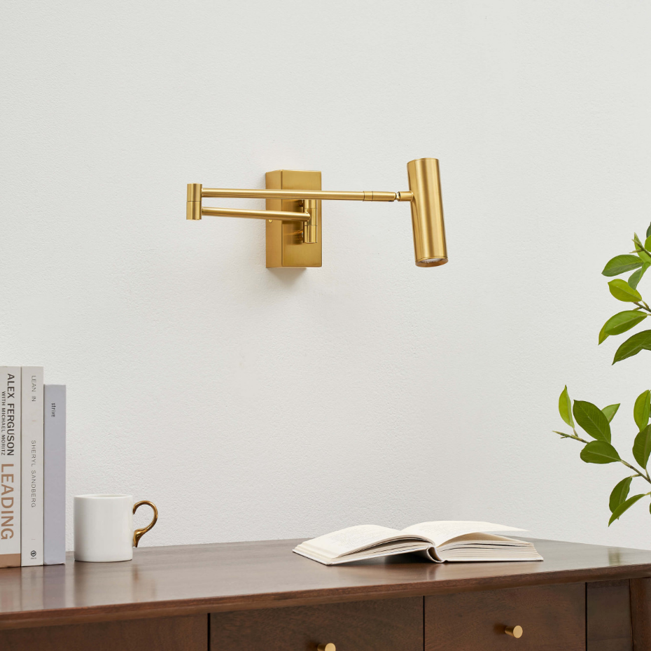 Applique liseuse LED intégrée laiton - RIMIO