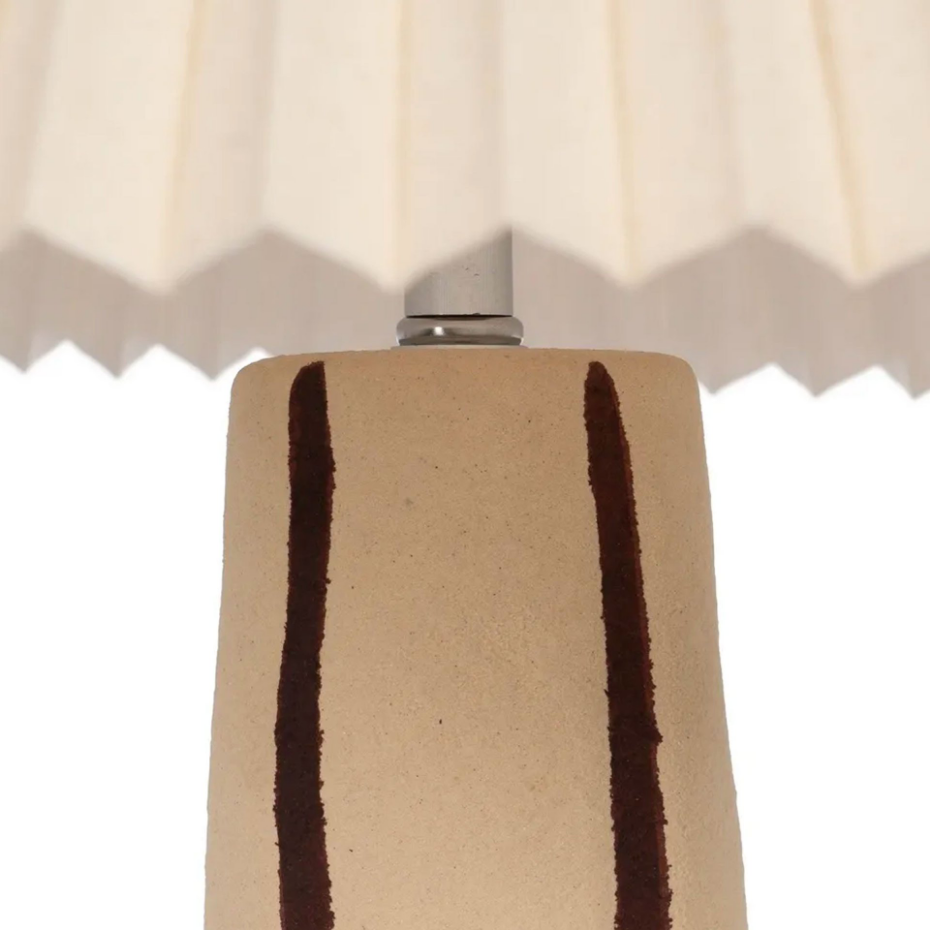 Lampadaire design céramique et abat-jour plissé 53x53x103cm