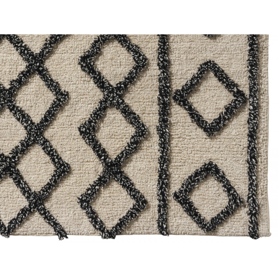 Tapis de bain déco géométrique en coton tufté IZZA
