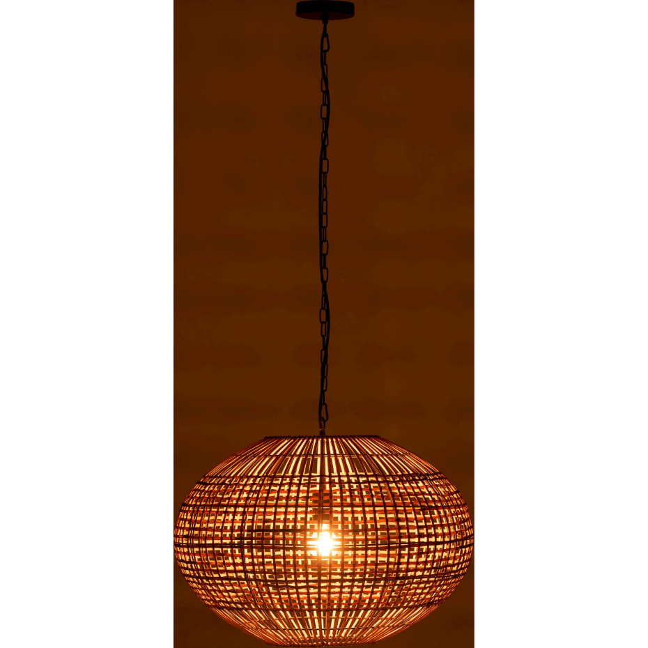 Suspension en rotin et métal forme ronde
