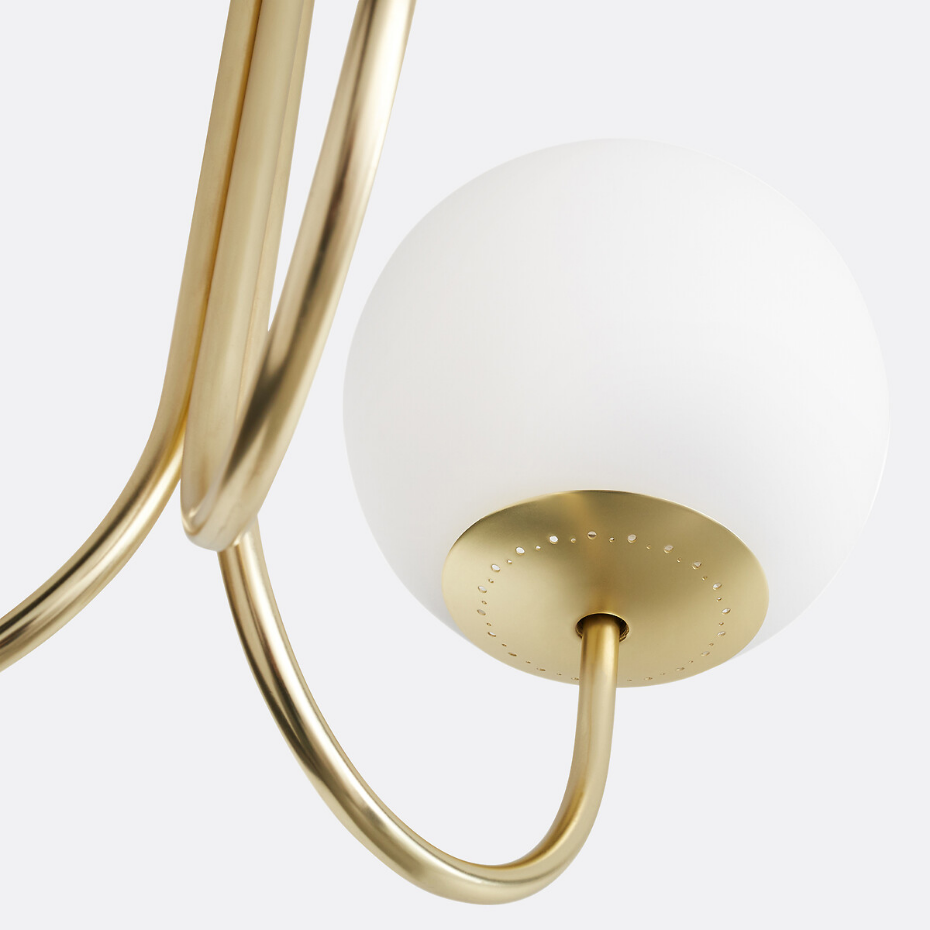 Suspension laiton et verre opaline, Moricio