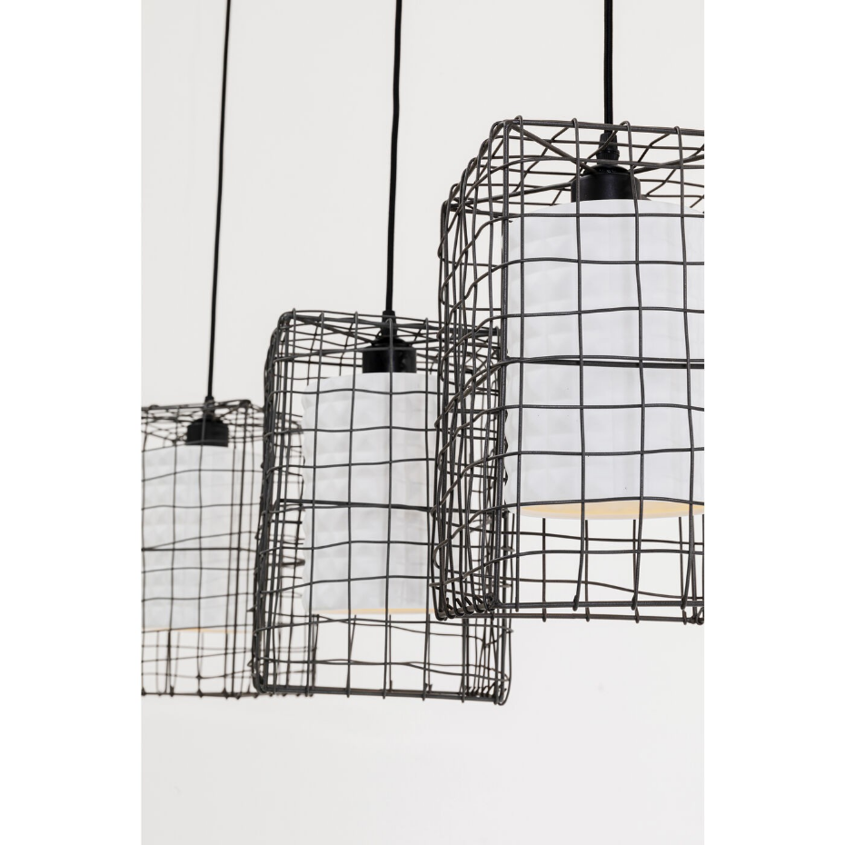 Suspension en hêtre, céramique et acier, GRIDS