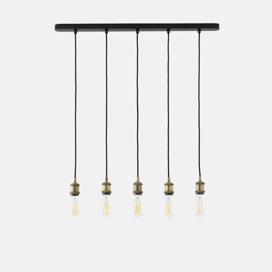 Suspension grappe métal fer et tissu, Palatina