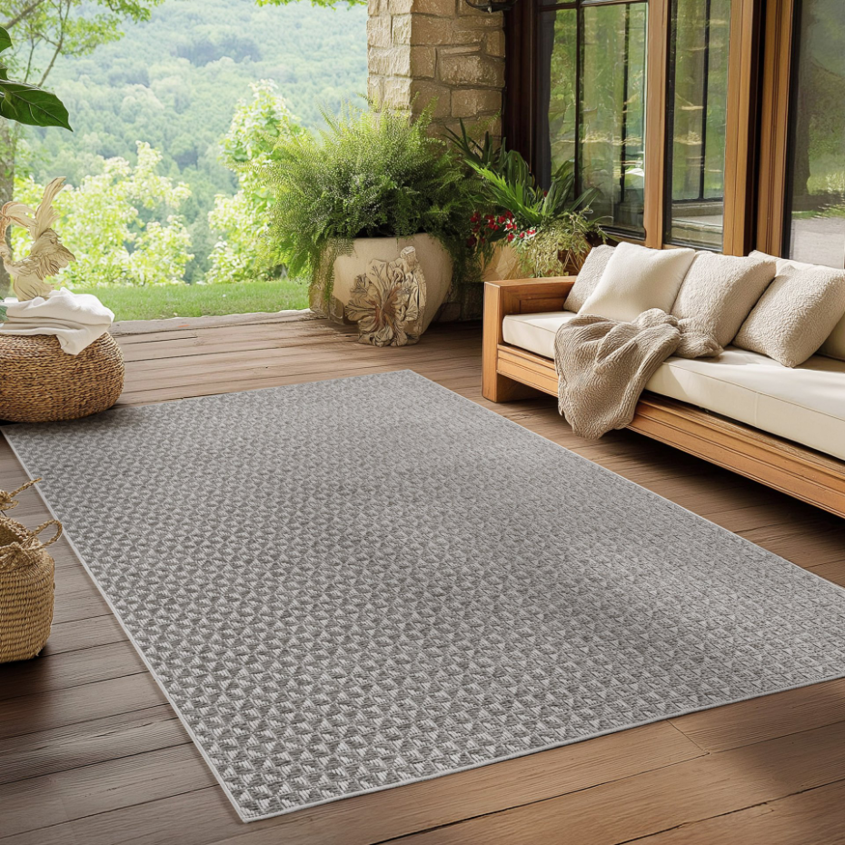 Tapis intérieur extérieur tissé uni NEREA