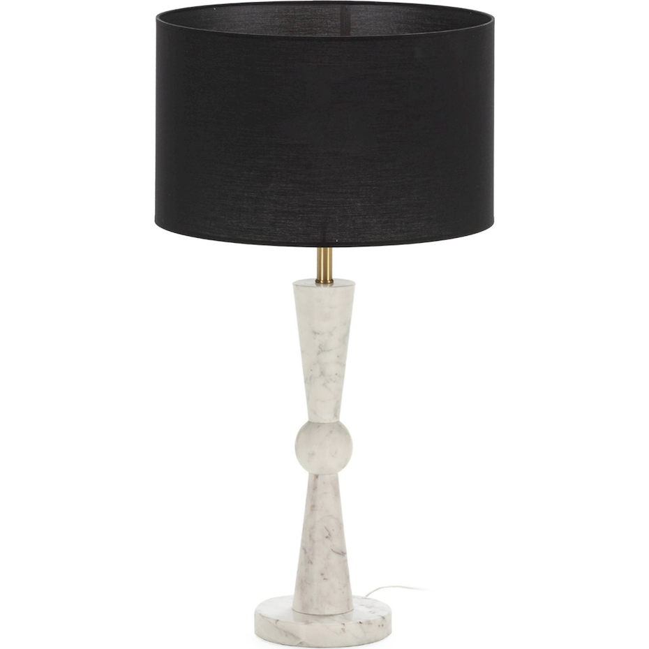 Lampe de table en marbre carré et laiton doré