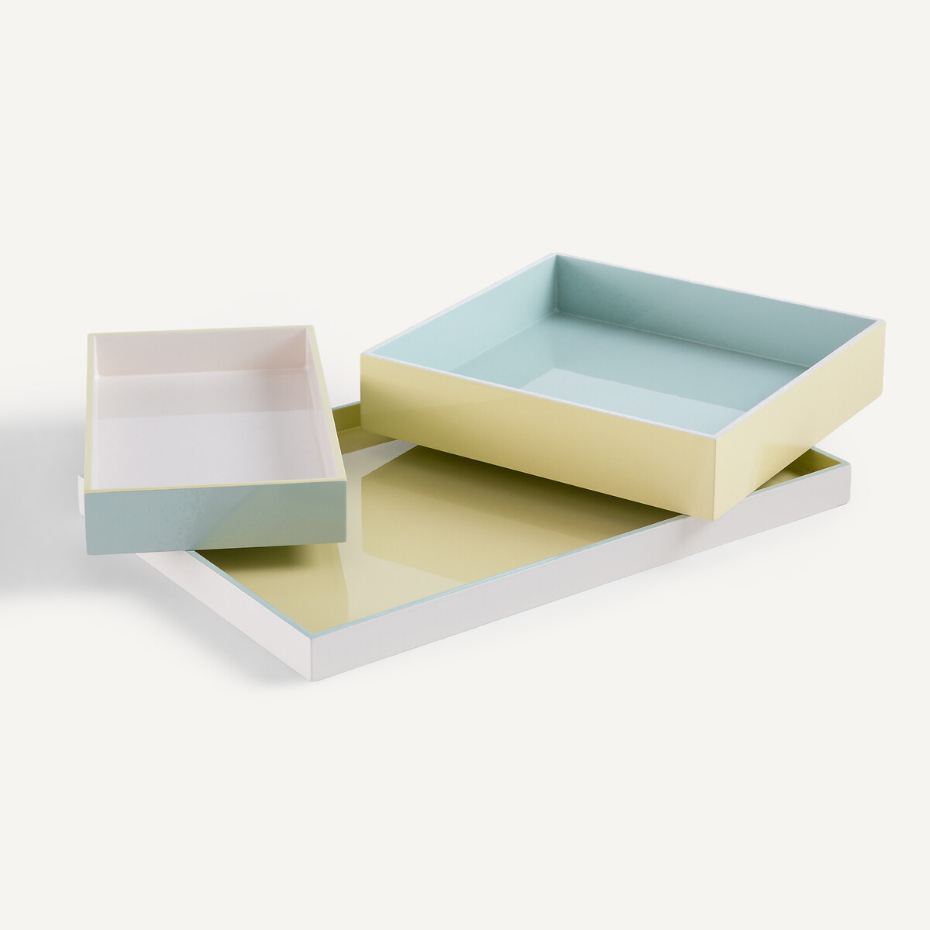 Lot de 3 plateaux laqués, GLOWI