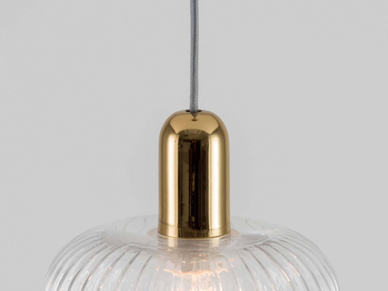 Plafonnier lustre en verre strié
