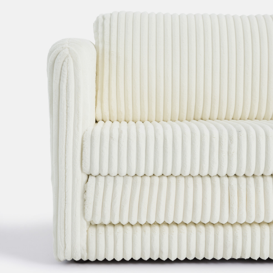Banquette-lit velours grosses côtes XL, Hazel