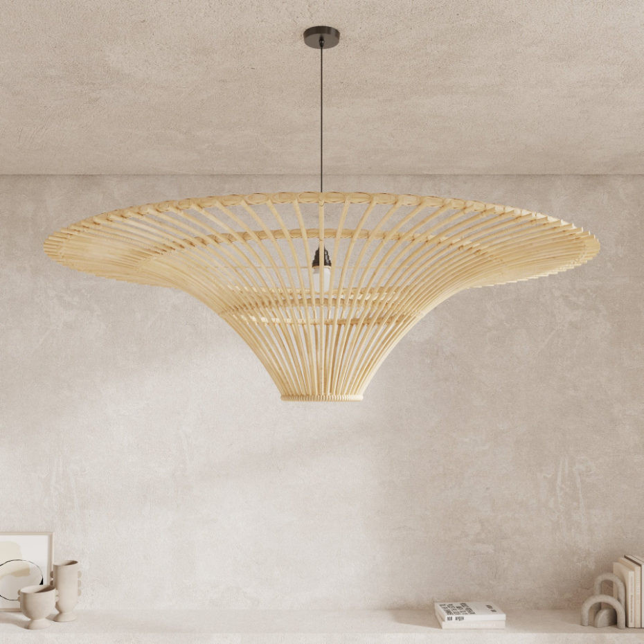 Abat-jour D120,5 cm en rotin - OLGA