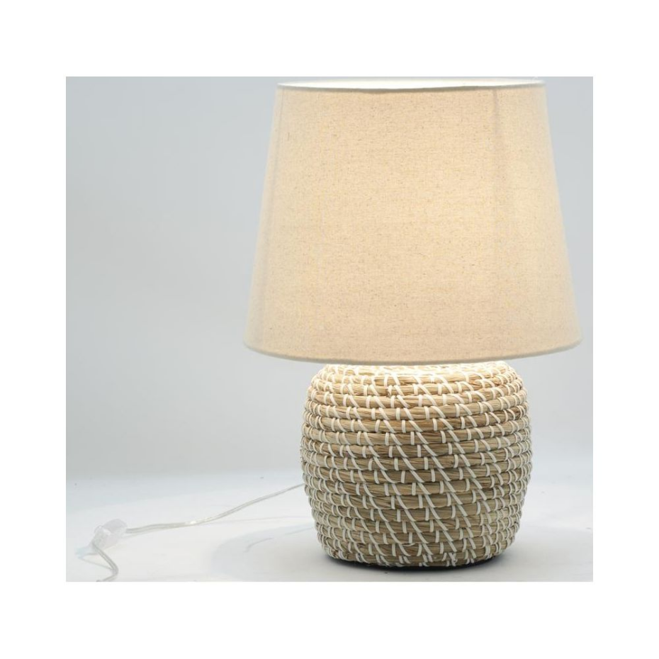 Lampe de chevet en jonc naturel