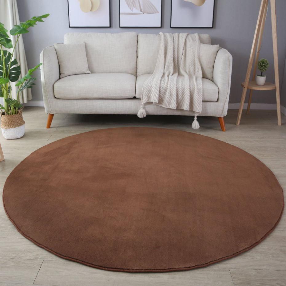 Tapis de salon rond uni MOSCOU