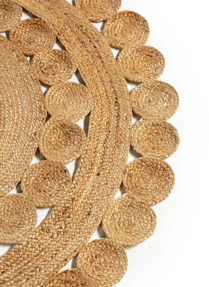 Tapis rond de jute tissé main JUTTA