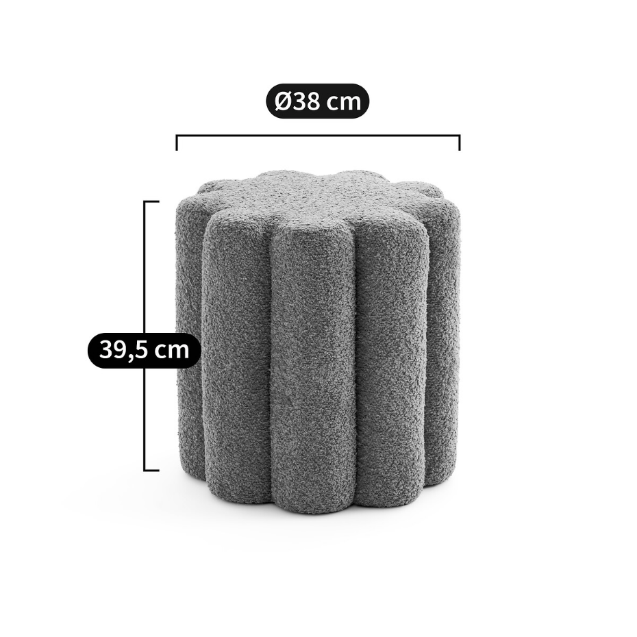 Pouf bouclette chenillée, Justyna