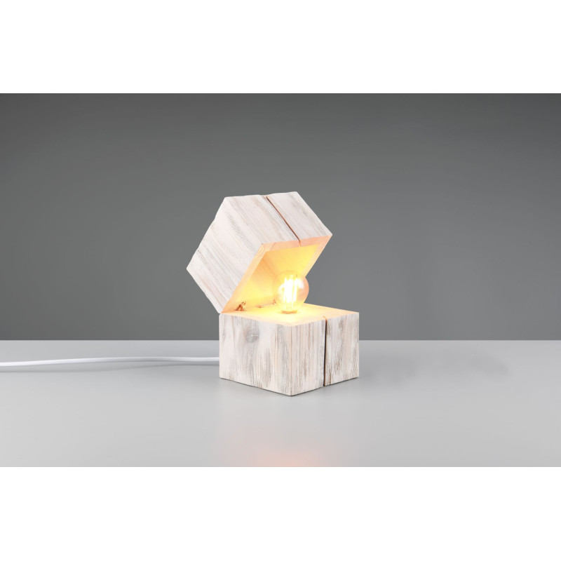 Lampe design en bois vintage, TRESOR