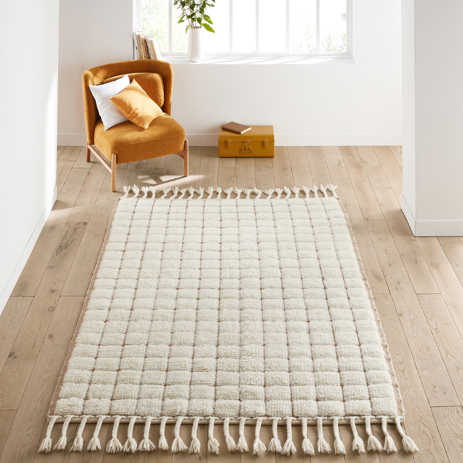 Tapis laine motifs damiers, Ladama