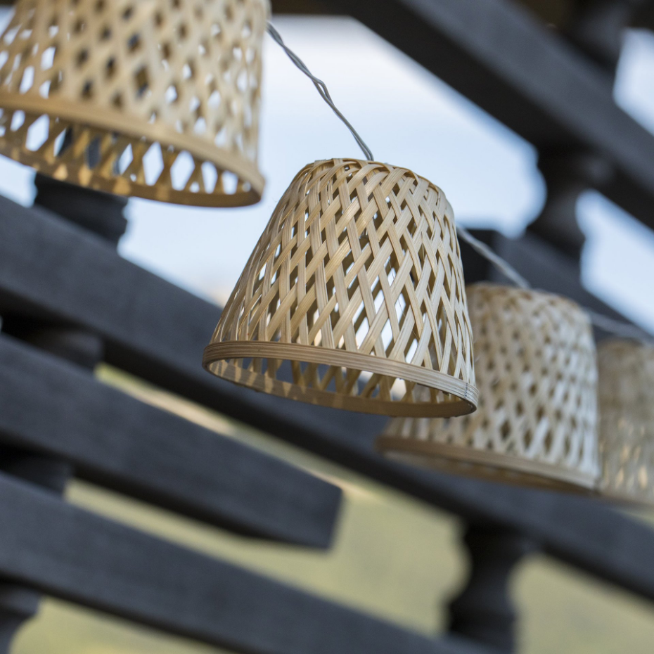 Guirlande solaire bambou CHILL HYBRID 10 ampoules 3.8M