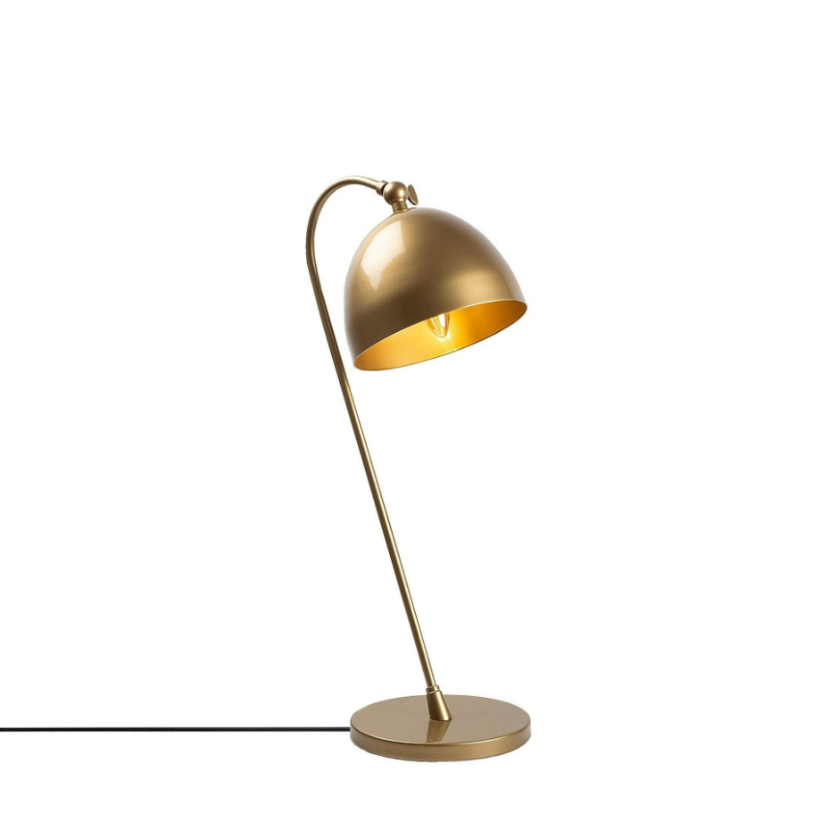 Lampe de chevet vintage cuivrée, abat-jour rond orientable SILE