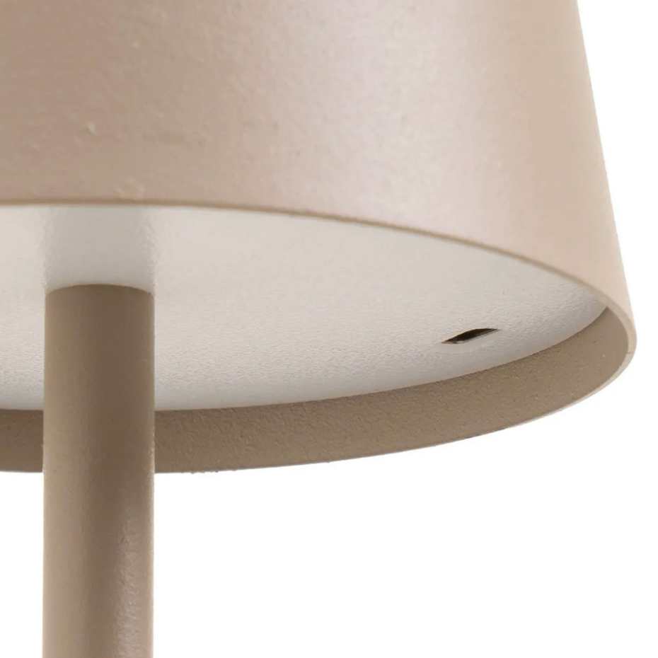 Lampe à poser en métal beige LED sans fil 9x9x27cm