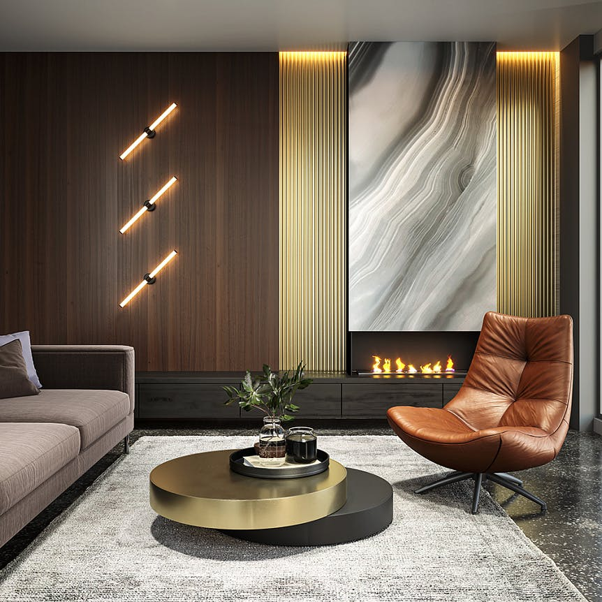 Applique moderne tube lumineux DELMAR