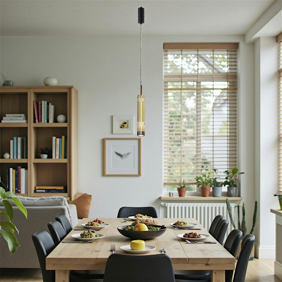Suspension design à LED, abat-jour en verre SOLANA