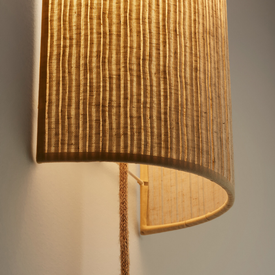 Applique en lin plissé H25 cm, Jakoma