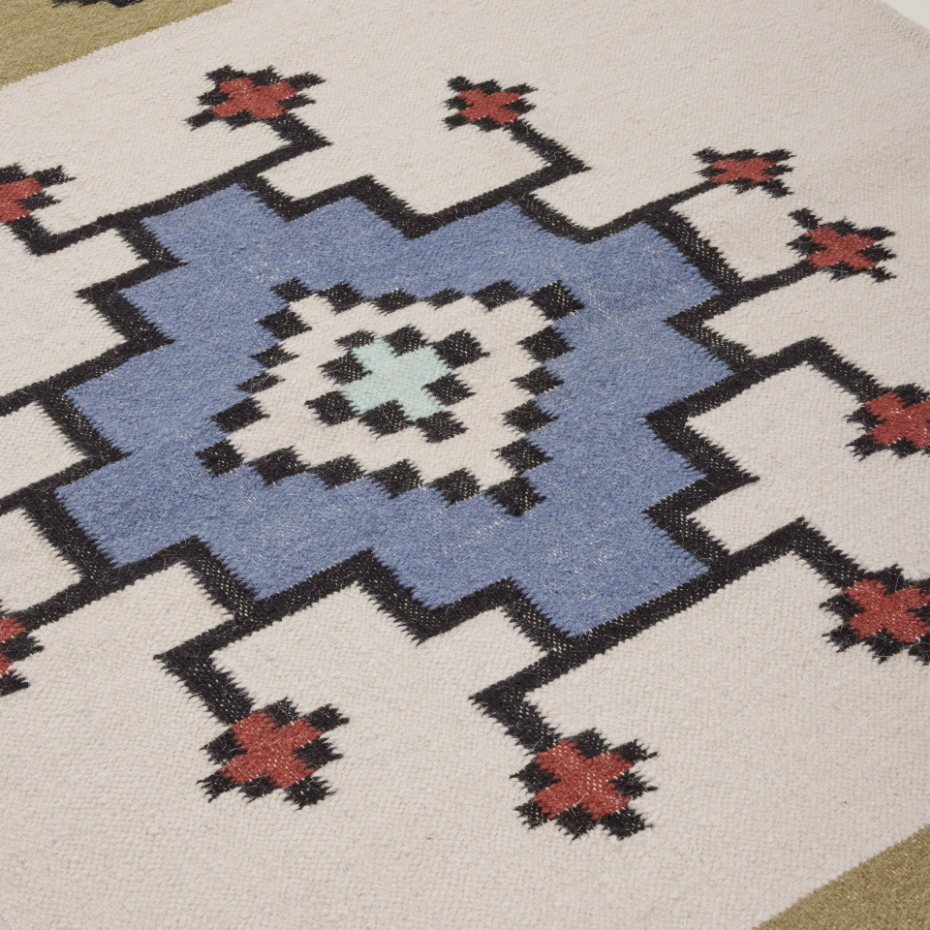 Tapis de sol en Tissé plat 100% laine  BOUEKRI