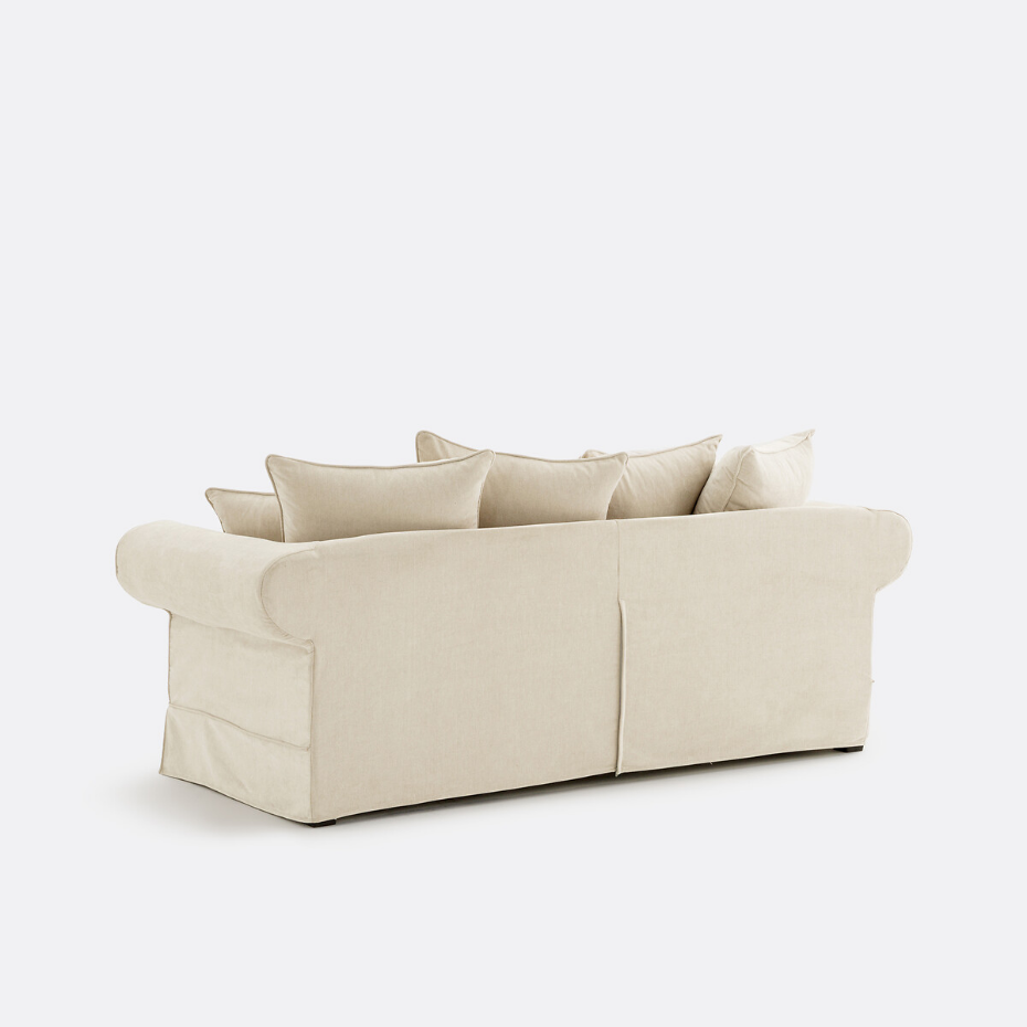 Canapé droit, convertible, 2 ou 3 places, en polyester chiné, ADELIA