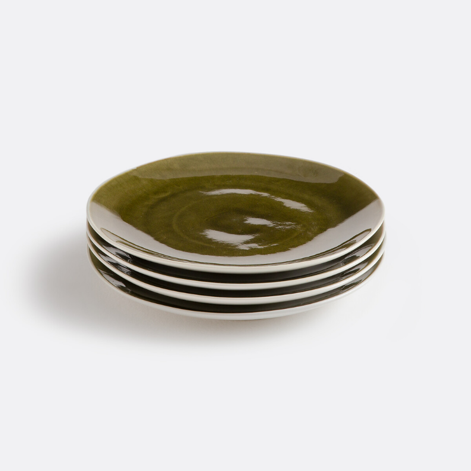 Lot 4 assiettes dessert craquelées, Gogain