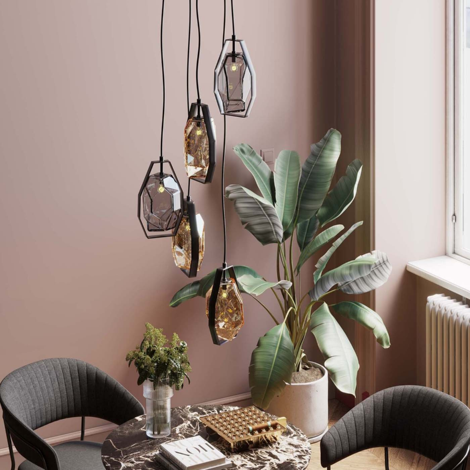 Suspension en verre et acier, DIAMOND FEVER
