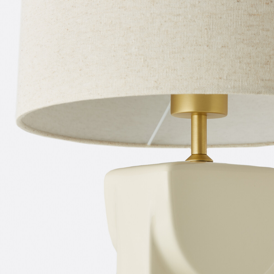 Lampe à poser céramique et lin, Topia