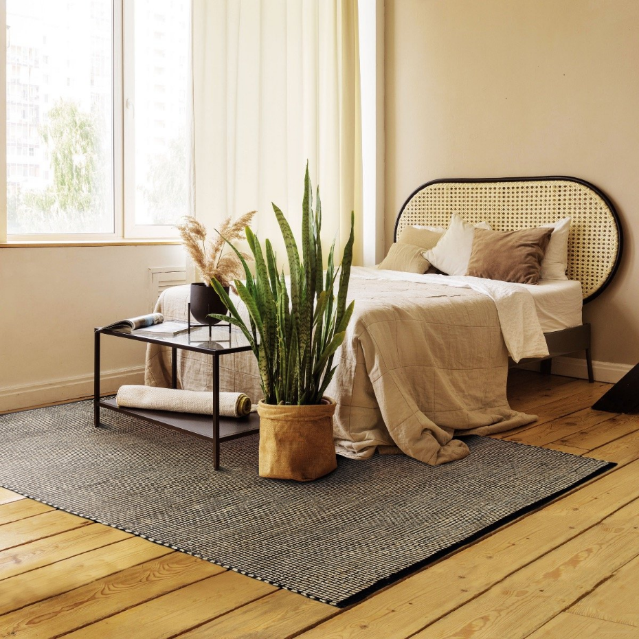 Tapis tissé en jute et coton JUTE COTON