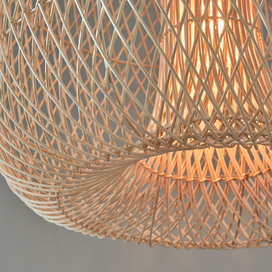 Suspension en rotin tressé, diamètre 56 cm, TITOU