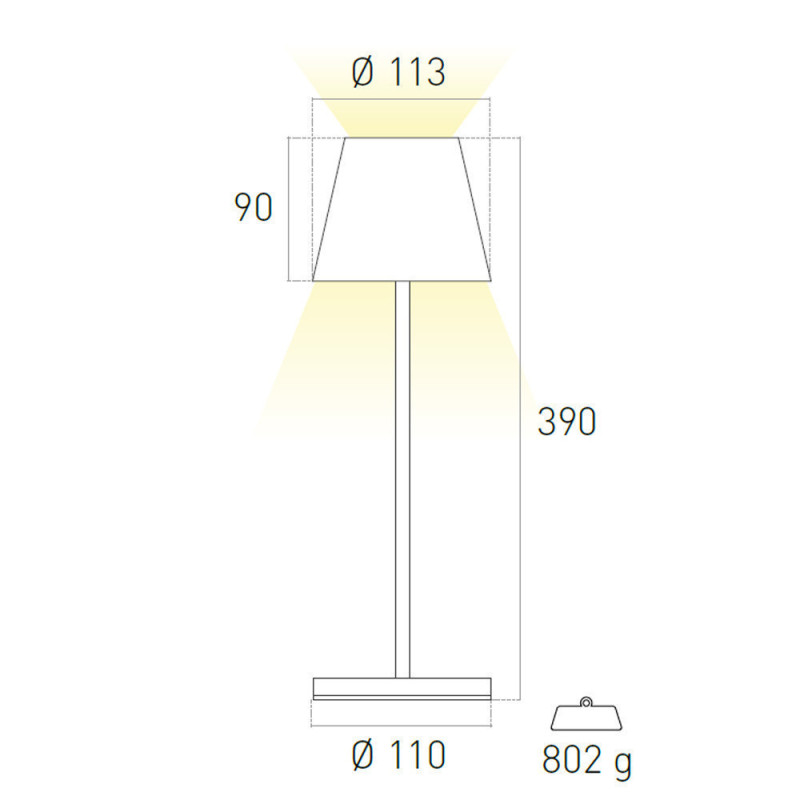 Lampe sans fil puissante extérieure Lume blanc