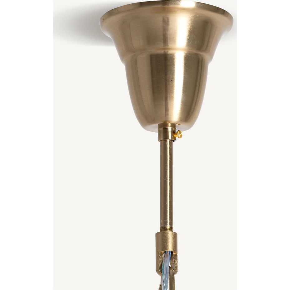 Lustre vintage en cristal et bois effet marbre