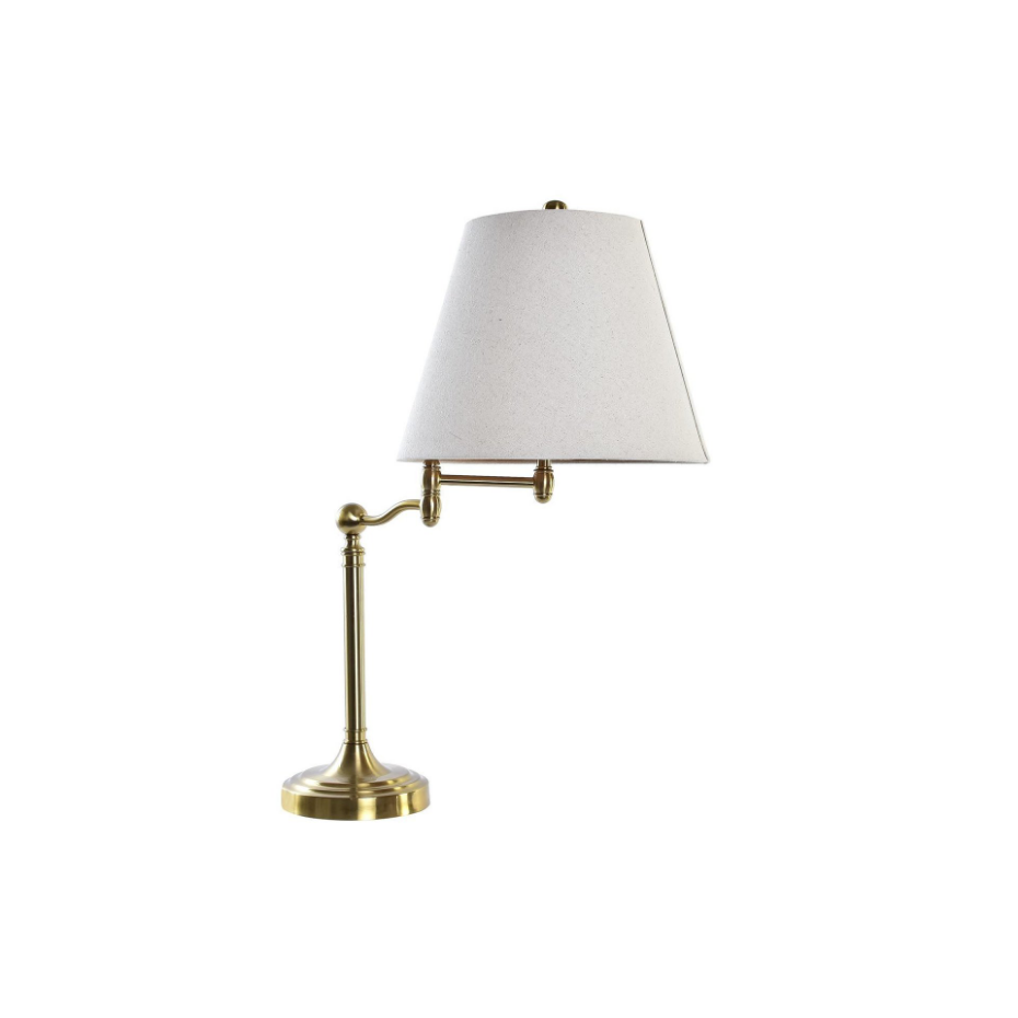 Lampe à poser articulée métal doré et abat-jour blanc - 36x50x74cm