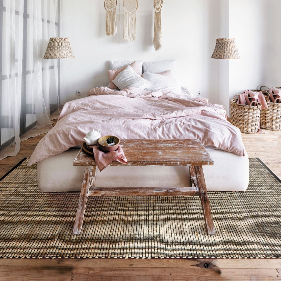 Tapis tissé en jute et coton JUTE COTON