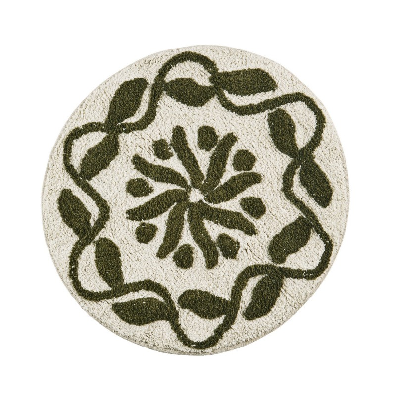 Tapis de bain rond coton tufté