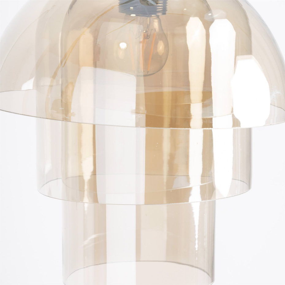 Lustre art déco en cristal fumé pour salon