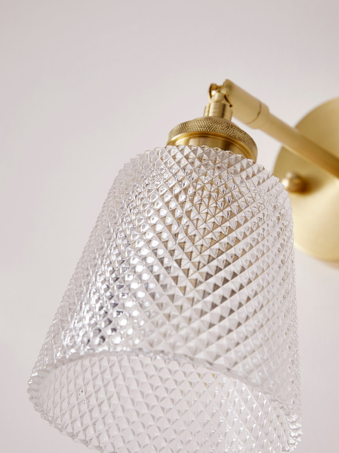 Applique Métal Et Verre Ciselé