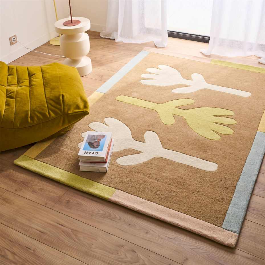 Tapis fait main en laine et coton Pantone