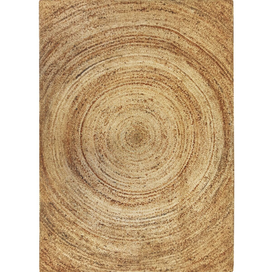 Tapis de salon en jute tressé main motif lignes  SUNNY JUTE