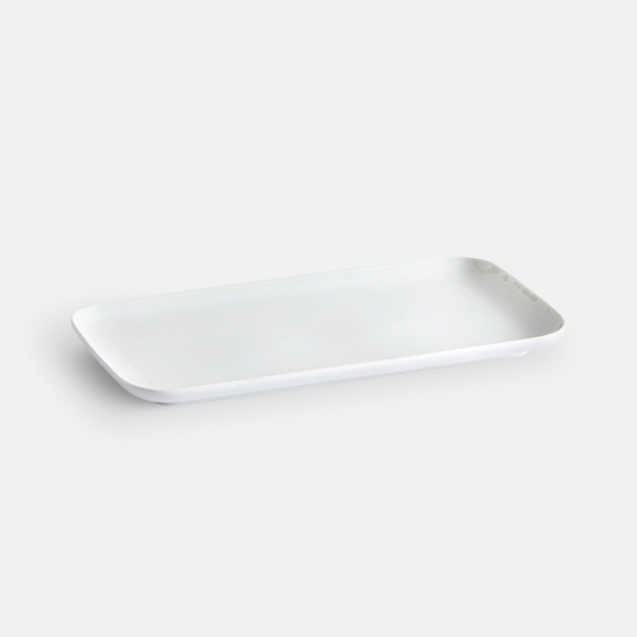 Plat à cake rectangulaire, porcelaine, Atola