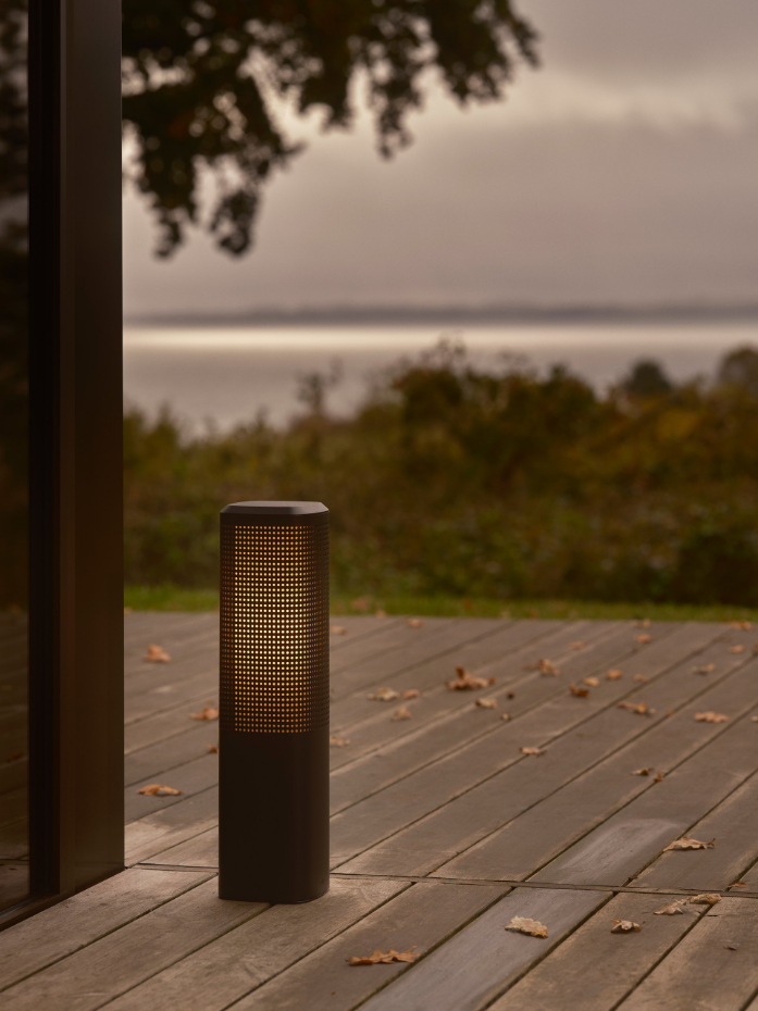 Potelet Sidara 45  Aluminium Seaside noir ,  H. 45 - IP54 - E27 /  Nordlux Extérieur