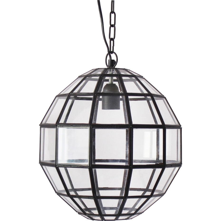 Lampe suspendue ronde en verre décoratif