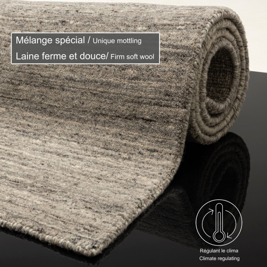 Tapis de salon UNI en laine tissé à la main - Pure