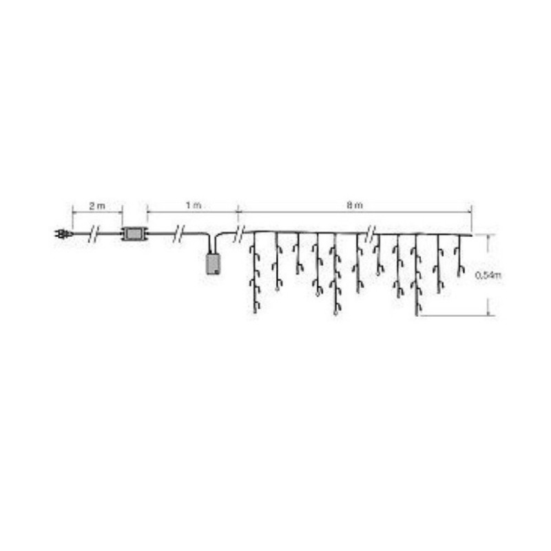 Guirlande Stalactite Lumineuse Extérieur 8m Bleu