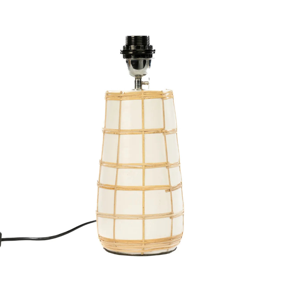 Lampe de table en terre cuite et rotin MOLOKAI